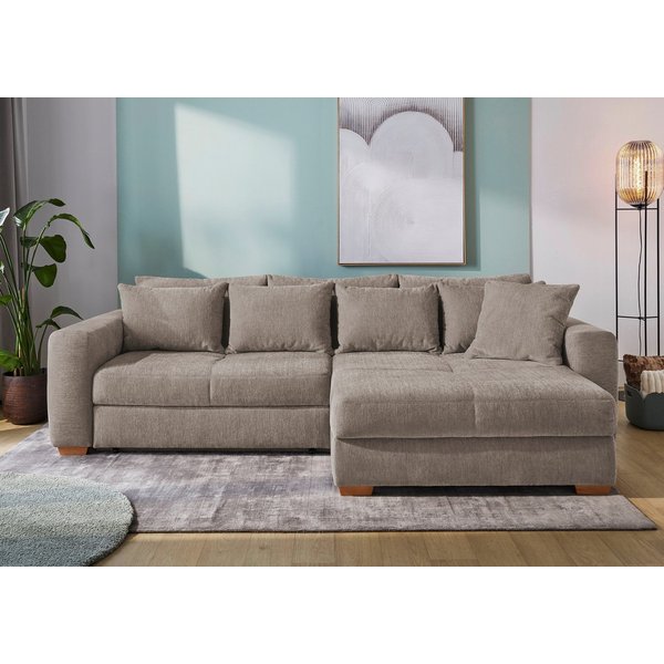 Jockenhöfer Gruppe Ecksofa Kampen L-Form, B: 288 cm, Liegefl. 153x245 cm, mit Schlaffunktion, Bettkasten & Zierkissen, Federkern
