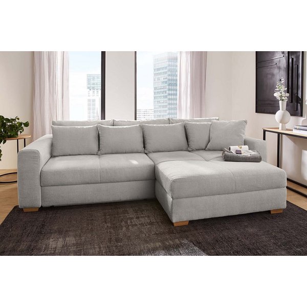 Jockenhöfer Gruppe Ecksofa Kampen L-Form, B: 288 cm, Liegefl. 153x245 cm, mit Schlaffunktion, Bettkasten & Zierkissen, Federkern