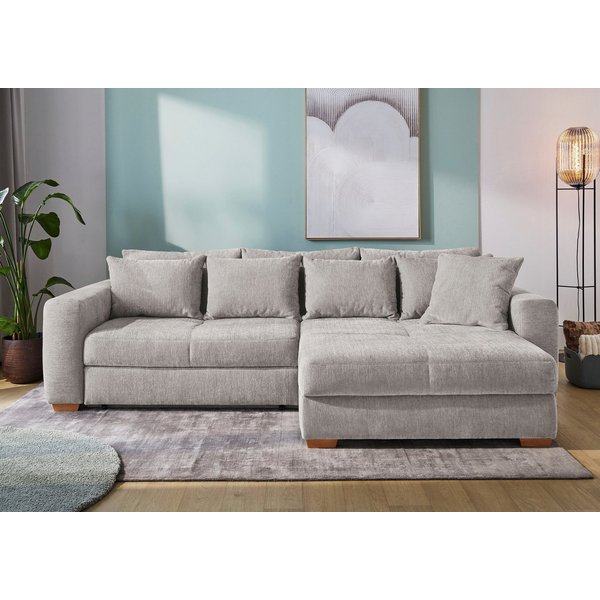 Jockenhöfer Gruppe Ecksofa Kampen L-Form, B: 288 cm, Liegefl. 153x245 cm, mit Schlaffunktion, Bettkasten & Zierkissen, Federkern