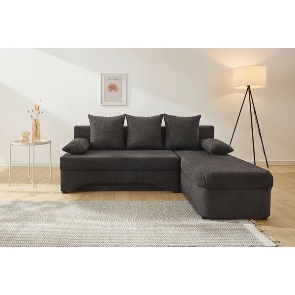 Jockenhöfer Gruppe Ecksofa L-Form, B: 191 cm, auch in Cord, Platzsparendes Schlafsofa & Eckcouch mit Bettkasten & Schlaffunktion
