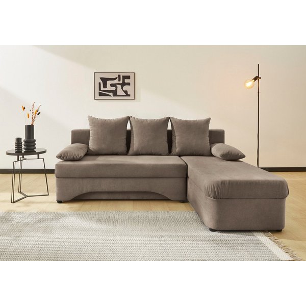 Jockenhöfer Gruppe Ecksofa L-Form, B: 191 cm, auch in Cord, Platzsparendes Schlafsofa & Eckcouch mit Bettkasten & Schlaffunktion