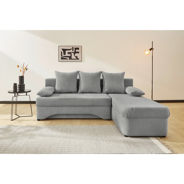 Jockenhöfer Gruppe Ecksofa L-Form, B: 191 cm, auch in Cord, Platzsparendes Schlafsofa & Eckcouch mit Bettkasten & Schlaffunktion
