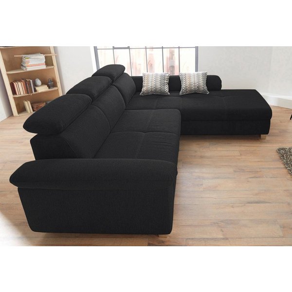 Jockenhöfer Gruppe Ecksofa Landshut L-Form, B: 295 cm, mit Schlaffunktion, Kopfteilverstellung & 2 Zierkissen