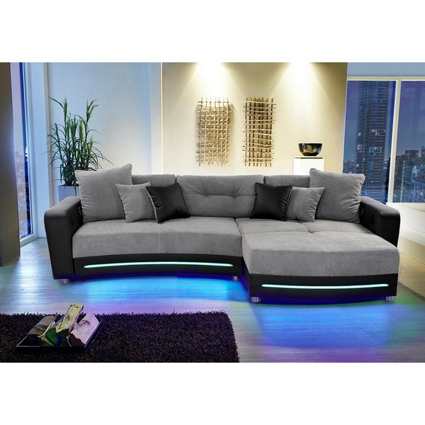 Jockenhöfer Gruppe Ecksofa Laredo L-Form, B: 322 cm, Heimkino für die ganze Familie, mit RGB-LED-Beleuchtung, Soundsystem & Zierkissen