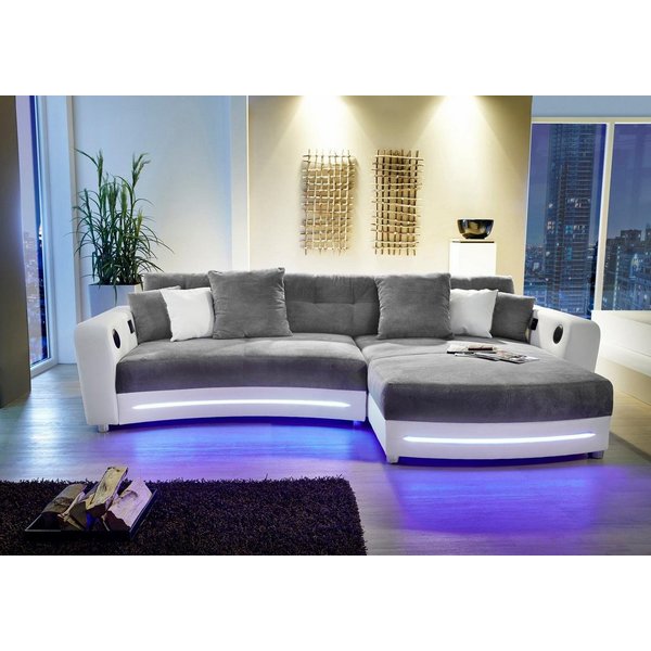 Jockenhöfer Gruppe Ecksofa Laredo L-Form, B: 322 cm, Heimkino für die ganze Familie, mit RGB-LED-Beleuchtung, Soundsystem & Zierkissen