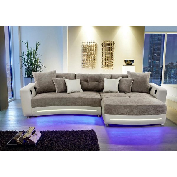 Jockenhöfer Gruppe Ecksofa Laredo L-Form, B: 322 cm, Heimkino für die ganze Familie, mit RGB-LED-Beleuchtung, Soundsystem & Zierkissen