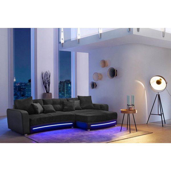 Jockenhöfer Gruppe Ecksofa Laredo L-Form, B: 322 cm, Heimkino für die ganze Familie, mit RGB-LED-Beleuchtung, Soundsystem & Zierkissen