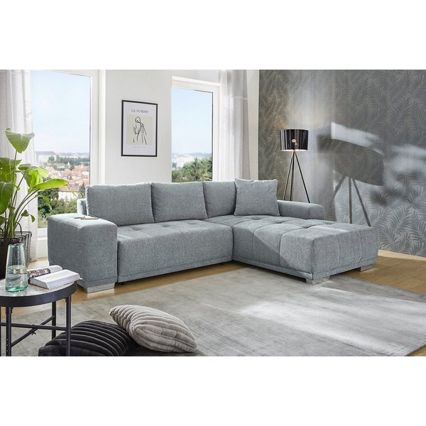 Jockenhöfer Gruppe Ecksofa Luciano L-Form, B: 282 cm, mit Schlaffunktion, Bettkasten, induktive Ladestation & USB-Anschluss