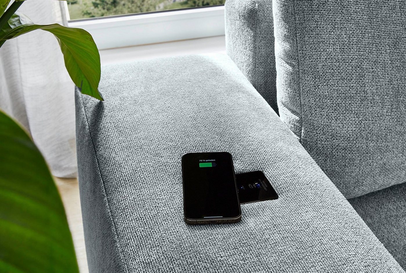 Jockenhöfer Gruppe Ecksofa Luciano L-Form, B: 282 cm, mit Schlaffunktion, Bettkasten, induktive Ladestation & USB-Anschluss – Bild 4 von 5