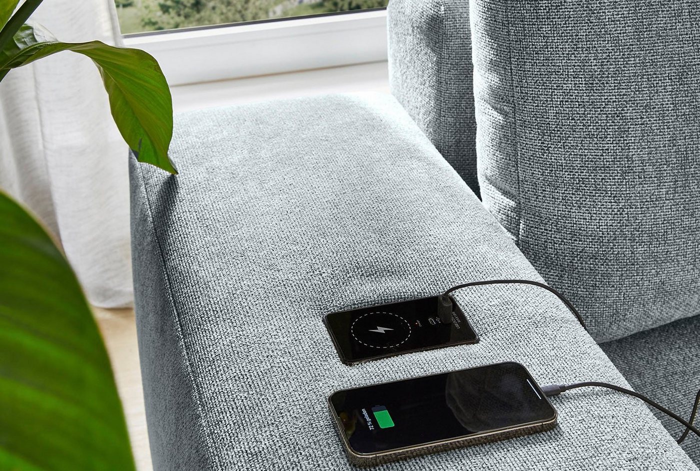 Jockenhöfer Gruppe Ecksofa Luciano L-Form, B: 282 cm, mit Schlaffunktion, Bettkasten, induktive Ladestation & USB-Anschluss – Bild 5 von 5