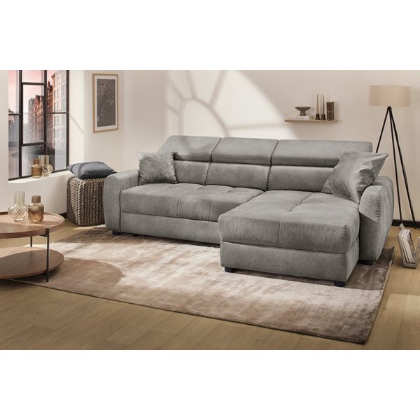 Jockenhöfer Gruppe Ecksofa Move, L-Form, B: 270cm, mit 60 cm elektrischer Sitztiefenverstellung, 140kg Belastbarkeit je Sitz, verstellbaren Kopfstützen & Zierki