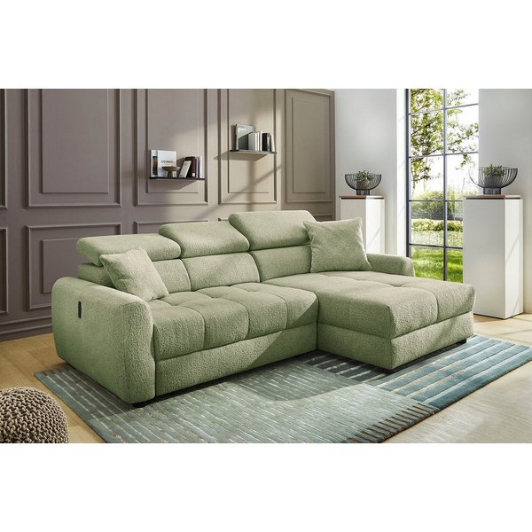 Jockenhöfer Gruppe Ecksofa Move, L-Form, B: 270cm, mit 60 cm elektrischer Sitztiefenverstellung, 140kg Belastbarkeit je Sitz, Kopfteilverstellung & USB-Anschlus