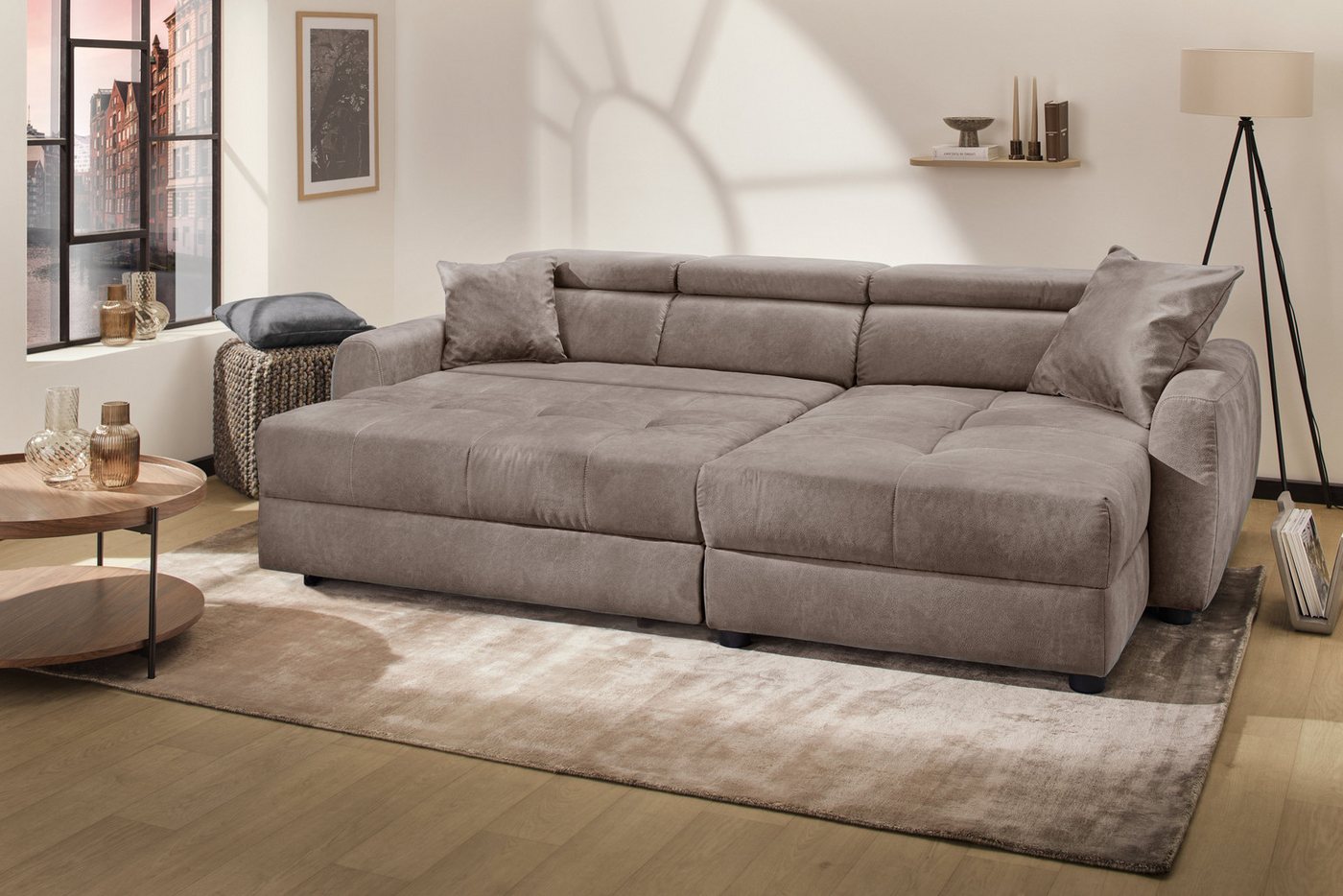Jockenhöfer Gruppe Ecksofa Move, L-Form, B: 270cm, mit 60 cm elektrischer Sitztiefenverstellung, 140kg Belastbarkeit je Sitz, verstellbaren Kopfstützen & Zierki – Bild 2 von 5
