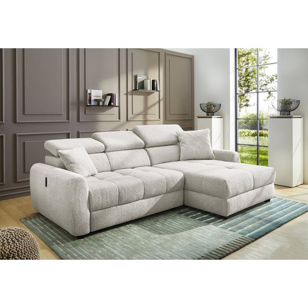 Jockenhöfer Gruppe Ecksofa Move, L-Form, B: 270cm, mit 60 cm elektrischer Sitztiefenverstellung, 140kg Belastbarkeit je Sitz, Kopfteilverstellung & USB-Anschlus
