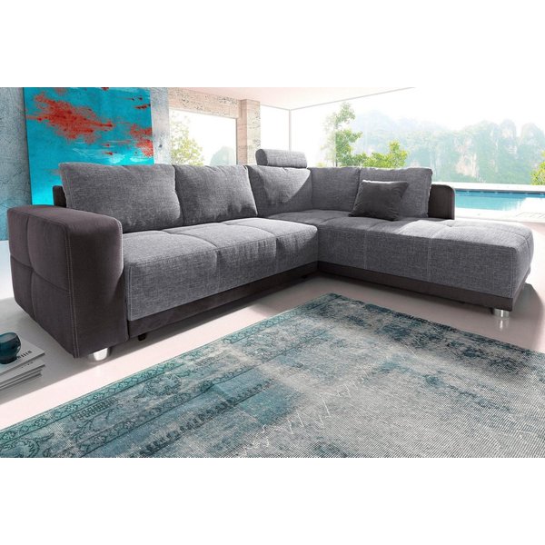 Jockenhöfer Gruppe Ecksofa Orlando L-Form, B: 257 cm, mit Schlaffunktion, Bettkasten, Zierkissen & Kopfstützen