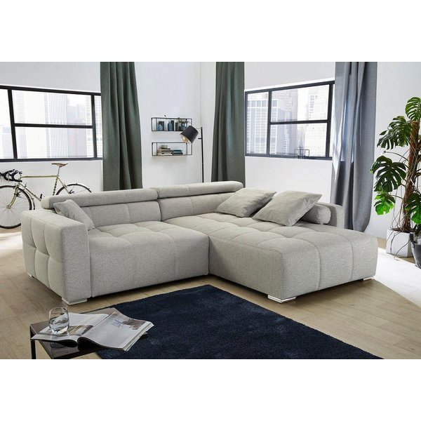 Jockenhöfer Gruppe Ecksofa Salerno L-Form, B: 280 cm, im Big-Sofa-Style, mit Kopfteilverstellung & Zierkissen