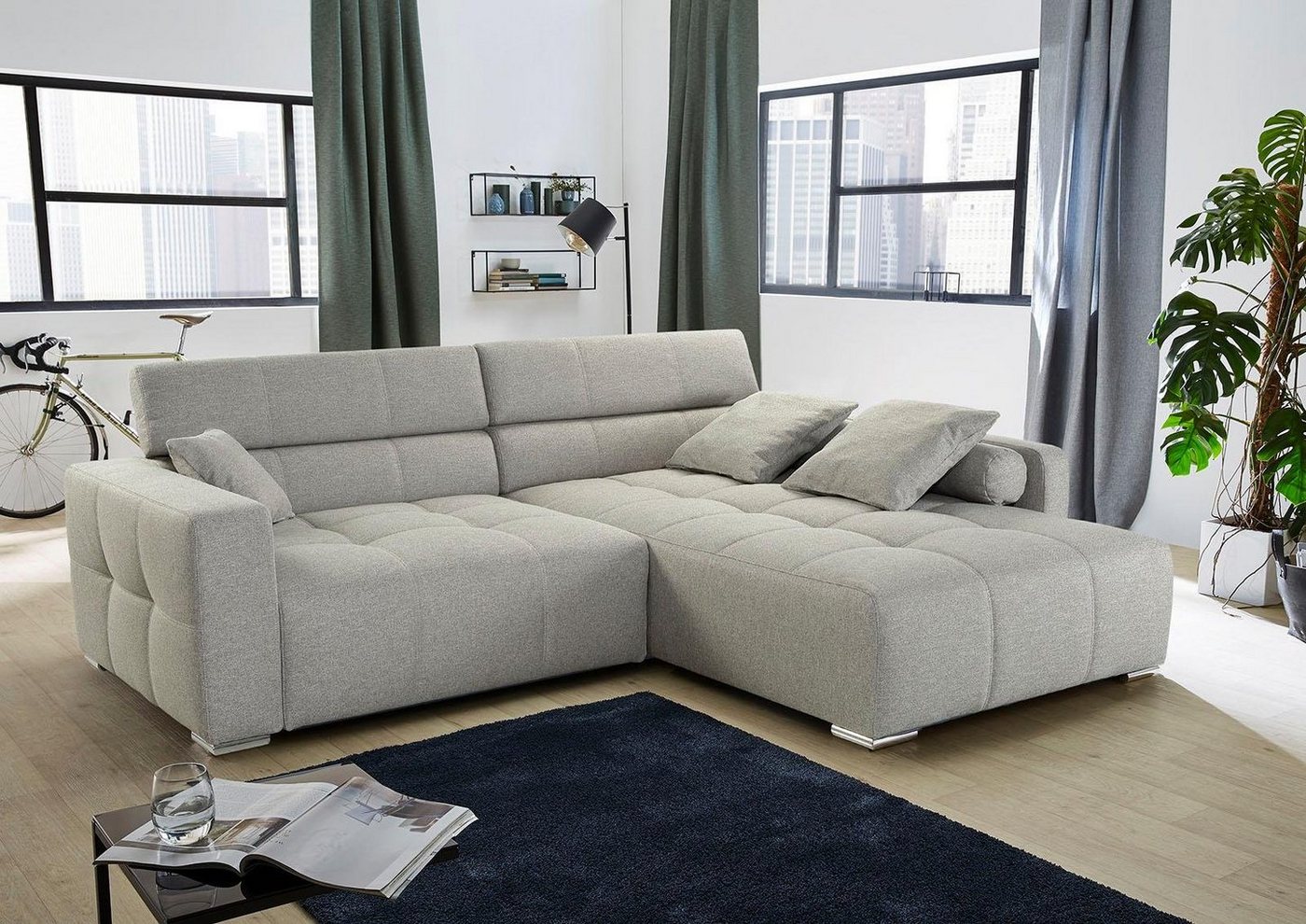 Jockenhöfer Gruppe Ecksofa Salerno L-Form, B: 280 cm, im Big-Sofa-Style, mit Kopfteilverstellung & Zierkissen – Bild 5 von 5