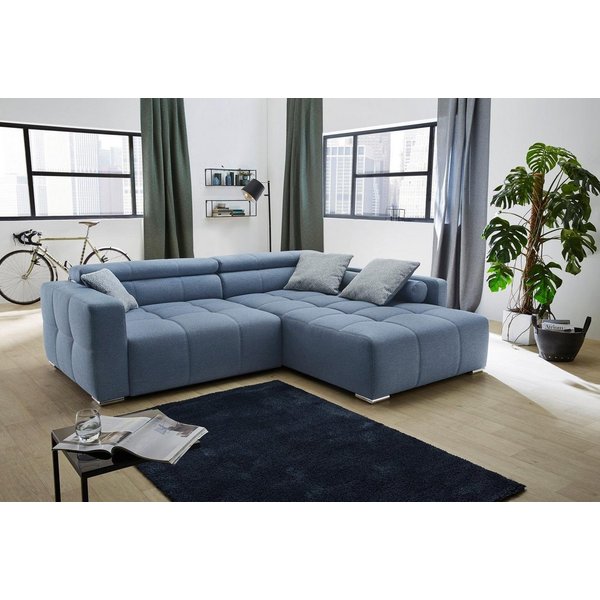Jockenhöfer Gruppe Ecksofa Salerno L-Form, B: 280 cm, im Big-Sofa-Style, mit Kopfteilverstellung & Zierkissen