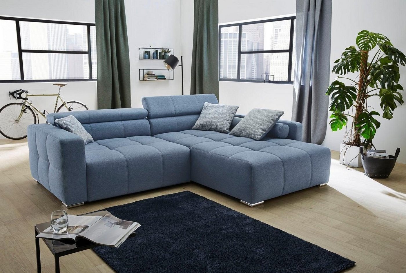 Jockenhöfer Gruppe Ecksofa Salerno L-Form, B: 280 cm, im Big-Sofa-Style, mit Kopfteilverstellung & Zierkissen – Bild 3 von 5