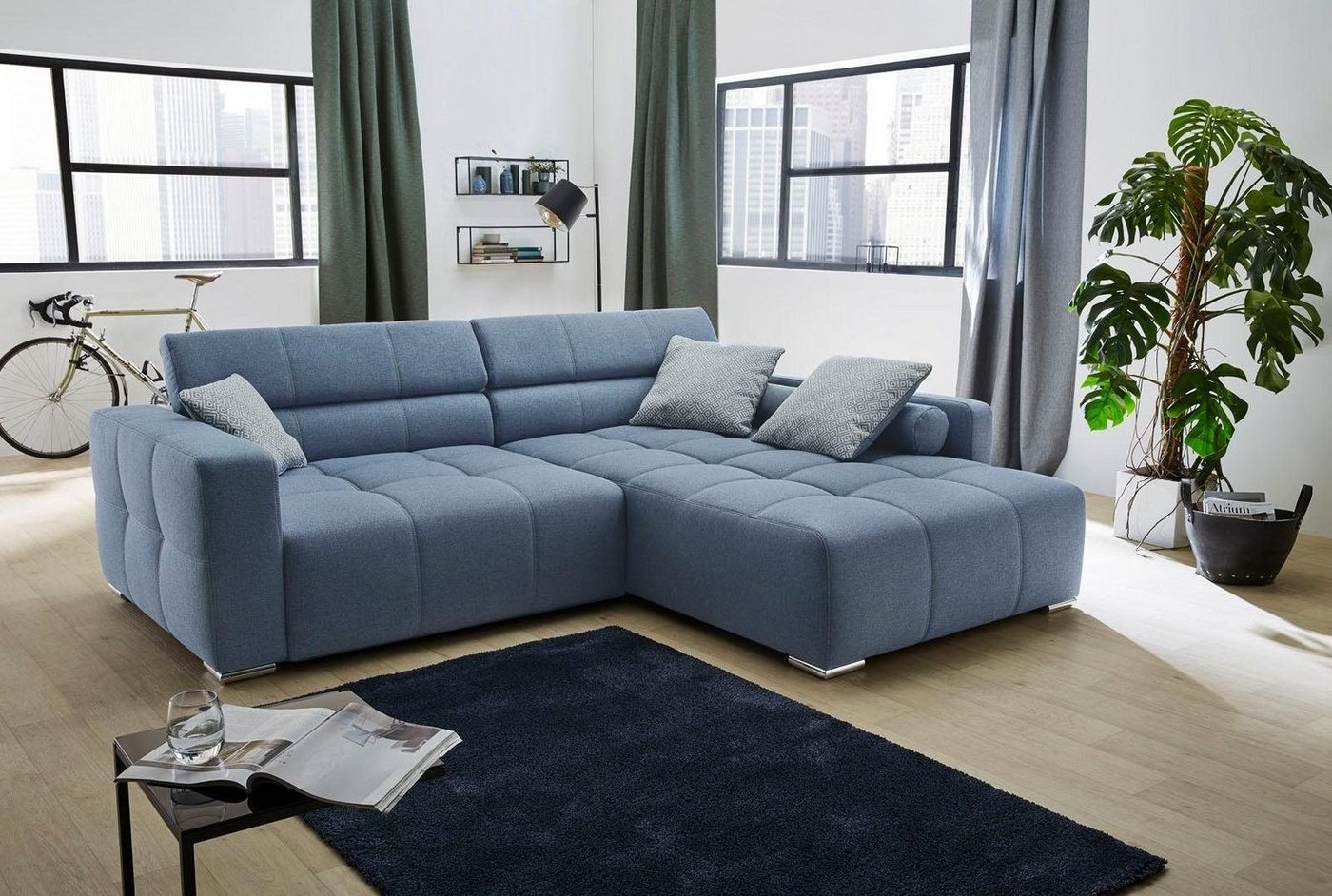 Jockenhöfer Gruppe Ecksofa Salerno L-Form, B: 280 cm, im Big-Sofa-Style, mit Kopfteilverstellung & Zierkissen – Bild 4 von 5