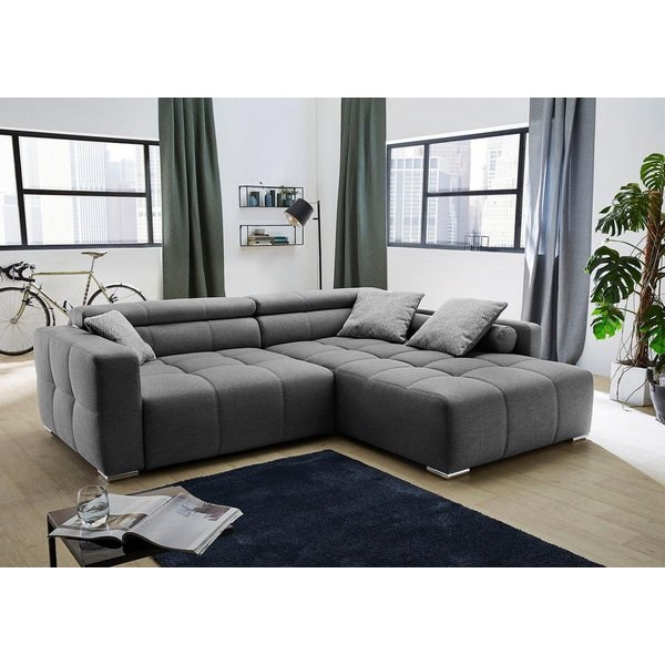 Jockenhöfer Gruppe Ecksofa Salerno L-Form, B: 280 cm, im Big-Sofa-Style, mit Kopfteilverstellung & Zierkissen