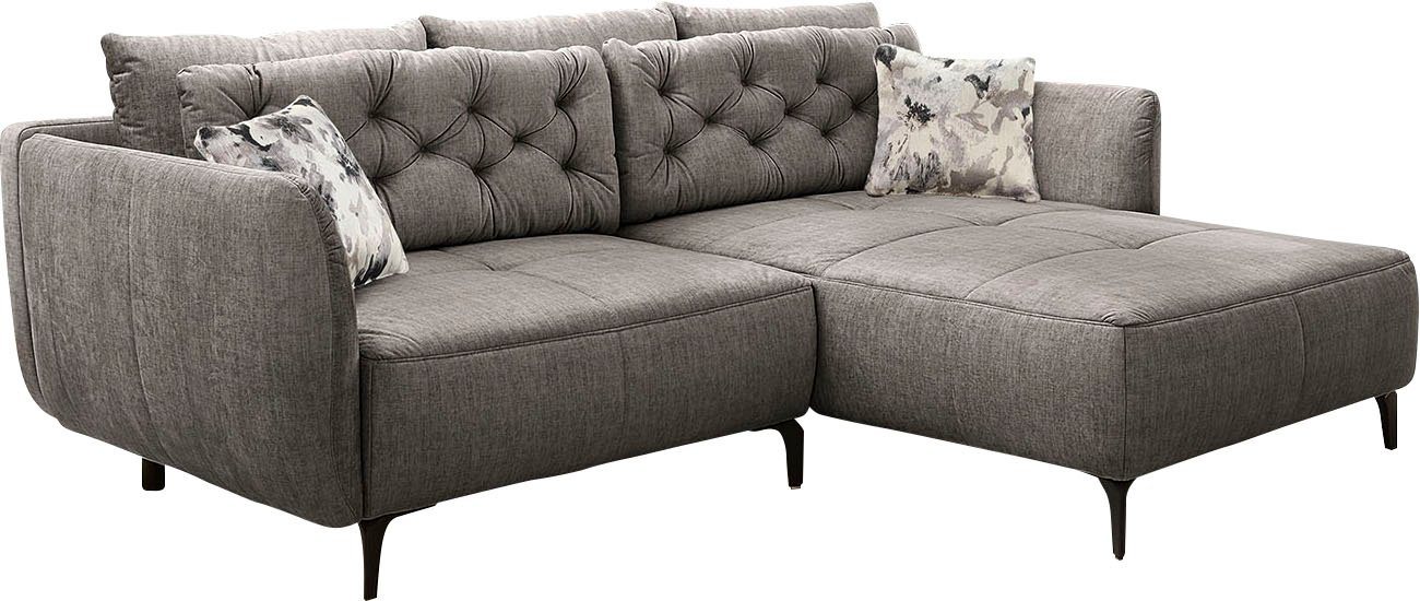 Jockenhöfer Gruppe Ecksofa Salo L-Form, B: 251 cm, im Retrolook mit Wellenfederung, mit Zierkissen – Bild 2 von 5