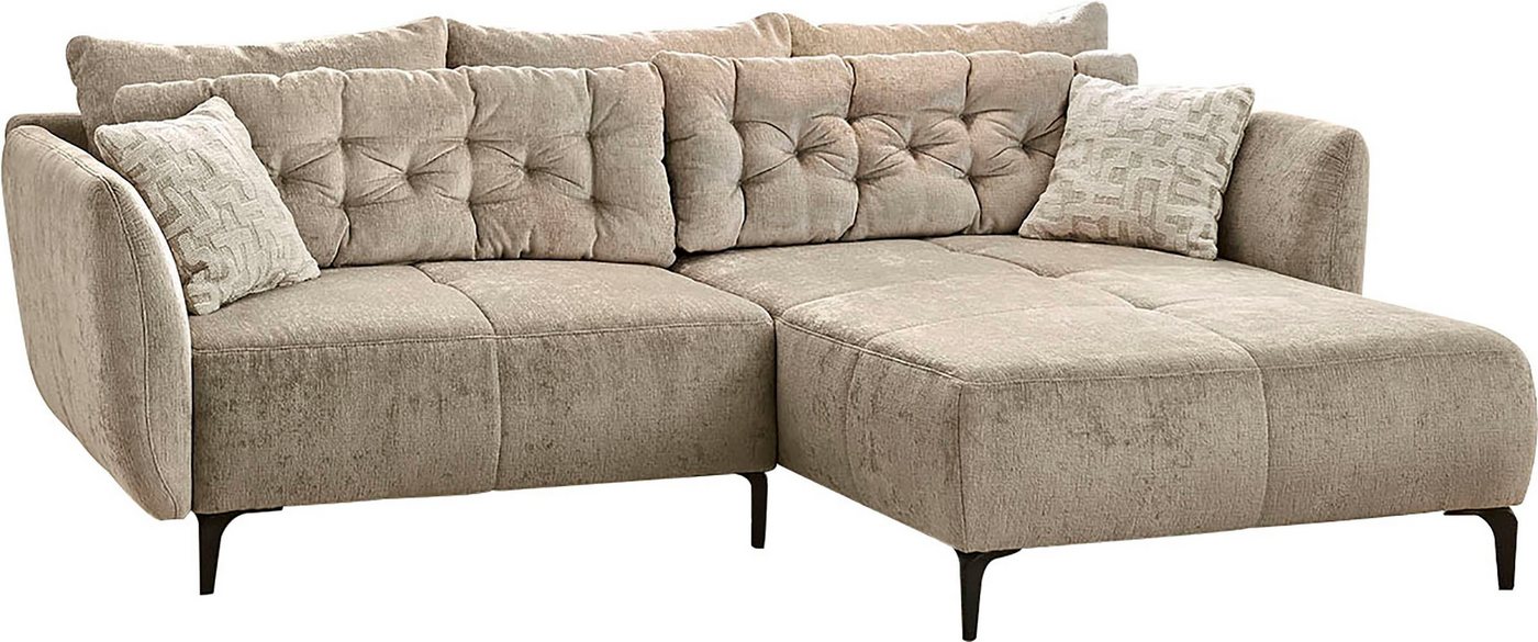 Jockenhöfer Gruppe Ecksofa Salo L-Form, B: 251 cm, im Retrolook mit Wellenfederung, mit Zierkissen – Bild 2 von 5