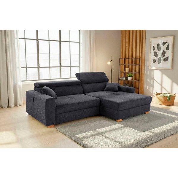 Jockenhöfer Gruppe Ecksofa Slider L-Form, B: 277 cm Couch, 60cm elektrische Sitztiefenverstellung, 140kg Belastbarkeit, USB-Anschluss, Kopfteilverstellung & Zie