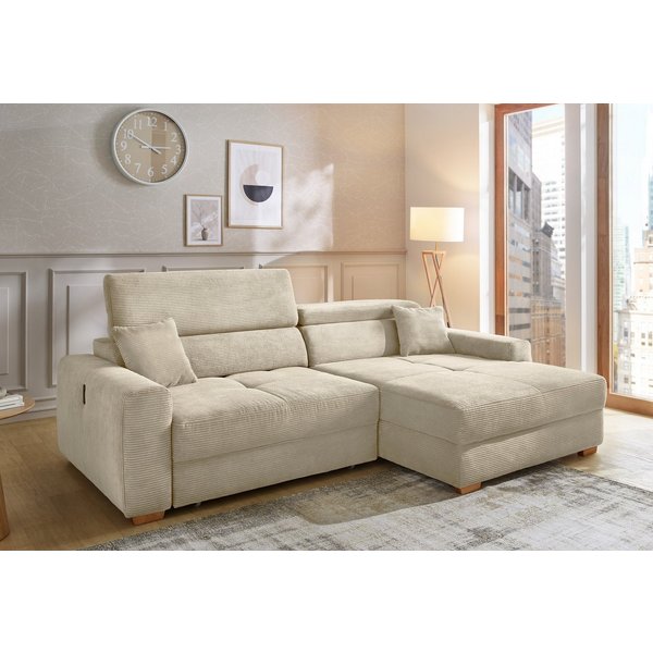 Jockenhöfer Gruppe Ecksofa Slider L-Form, B: 277 cm Couch, 60cm elektrische Sitztiefenverstellung, 140kg Belastbarkeit, USB-Anschluss, Kopfteilverstellung & Zie