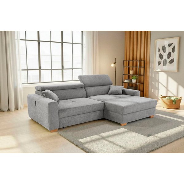 Jockenhöfer Gruppe Ecksofa Slider L-Form, B: 277 cm Couch, 60cm elektrische Sitztiefenverstellung, 140kg Belastbarkeit, USB-Anschluss, Kopfteilverstellung & Zie