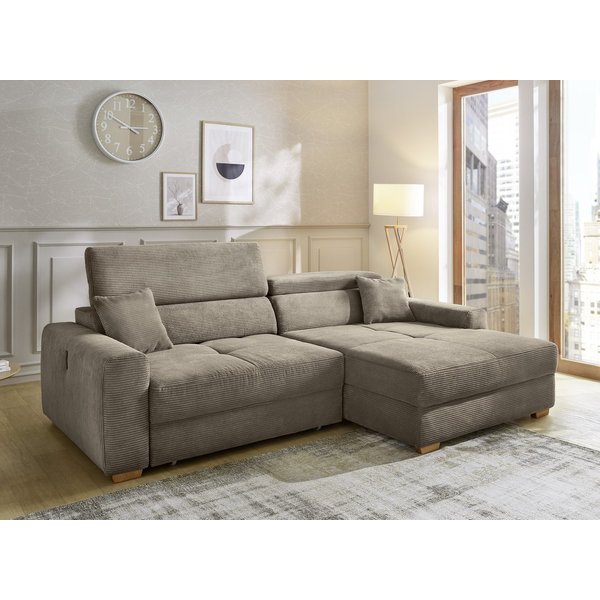 Jockenhöfer Gruppe Ecksofa Slider L-Form, B: 277 cm Couch, 60cm elektrische Sitztiefenverstellung, 140kg Belastbarkeit, USB-Anschluss, Kopfteilverstellung & Zie