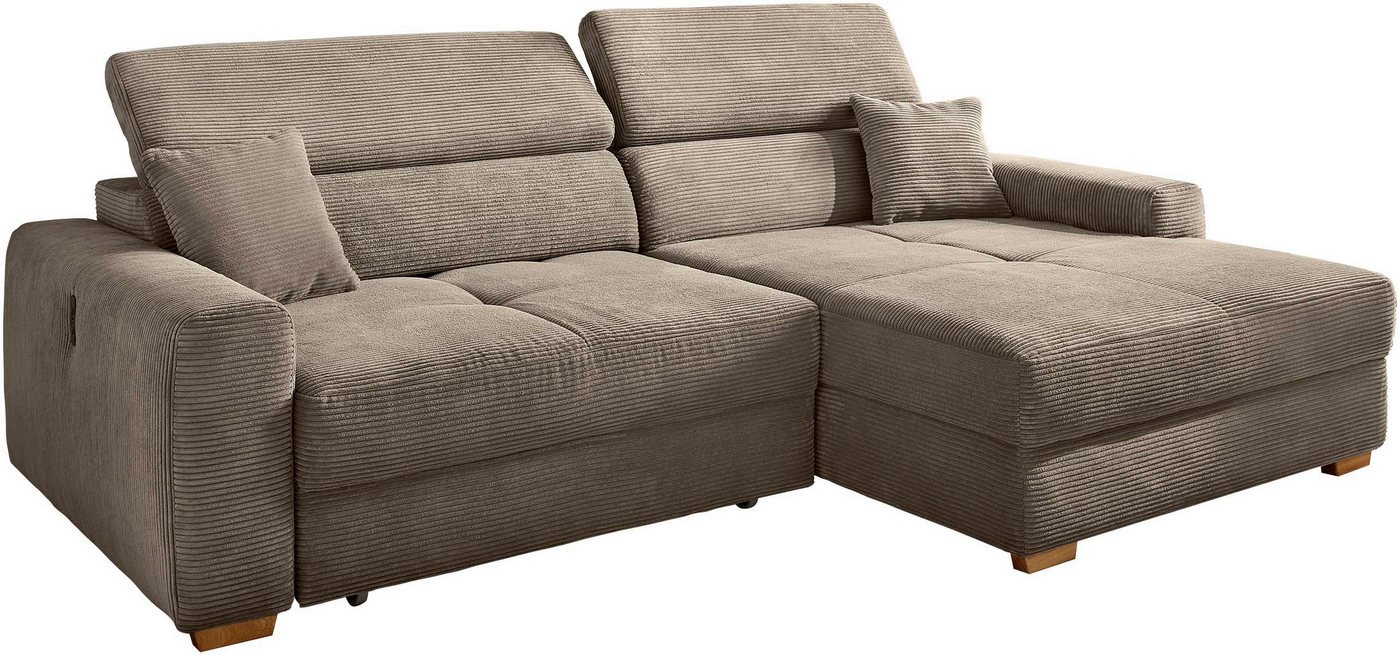 Jockenhöfer Gruppe Ecksofa Slider L-Form, B: 277 cm Couch, 60cm elektrische Sitztiefenverstellung, 140kg Belastbarkeit, USB-Anschluss, Kopfteilverstellung & Zie – Bild 3 von 5