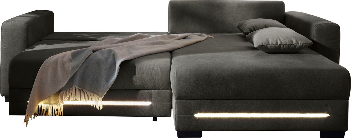 Jockenhöfer Gruppe Ecksofa Spotlight XL L-Form, B: 261 cm, mit Schlaffunktion, Bettkasten, Licht & 2 Zierkissen – Bild 4 von 5