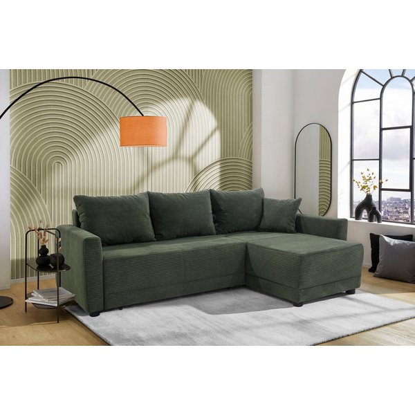 Jockenhöfer Gruppe Ecksofa Venezia L-Form, B: 234 cm, mit Schlaffunktion, Bettkasten & Zierkissen