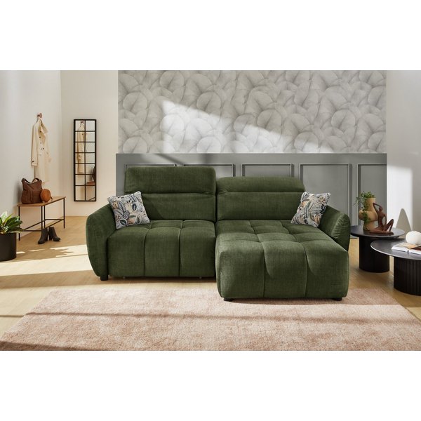 Jockenhöfer Gruppe Ecksofa Zoom L-Form, B: 263 cm, mit 60 cm elektr. Sitztiefenverstellung, 140kg Belastbarkeit, USB-Anschluss, Kopfteilverstellung & Zierkissen