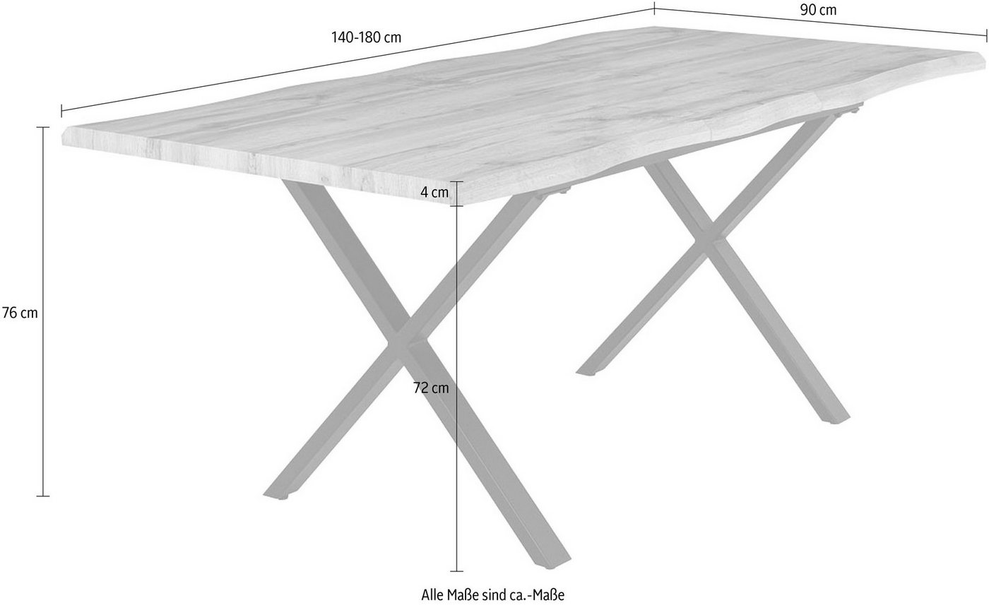 Jockenhöfer Gruppe Esstisch Martin, Ausziehtisch in Baumkantenoptik, 2 Größen – Bild 5 von 5