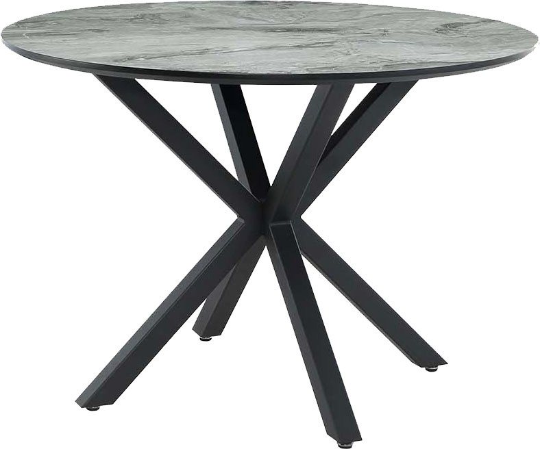 Jockenhöfer Gruppe Esstisch Ontario, rund, 110cm ø, Marmoroptik., Metalluntergestell – Bild 2 von 5
