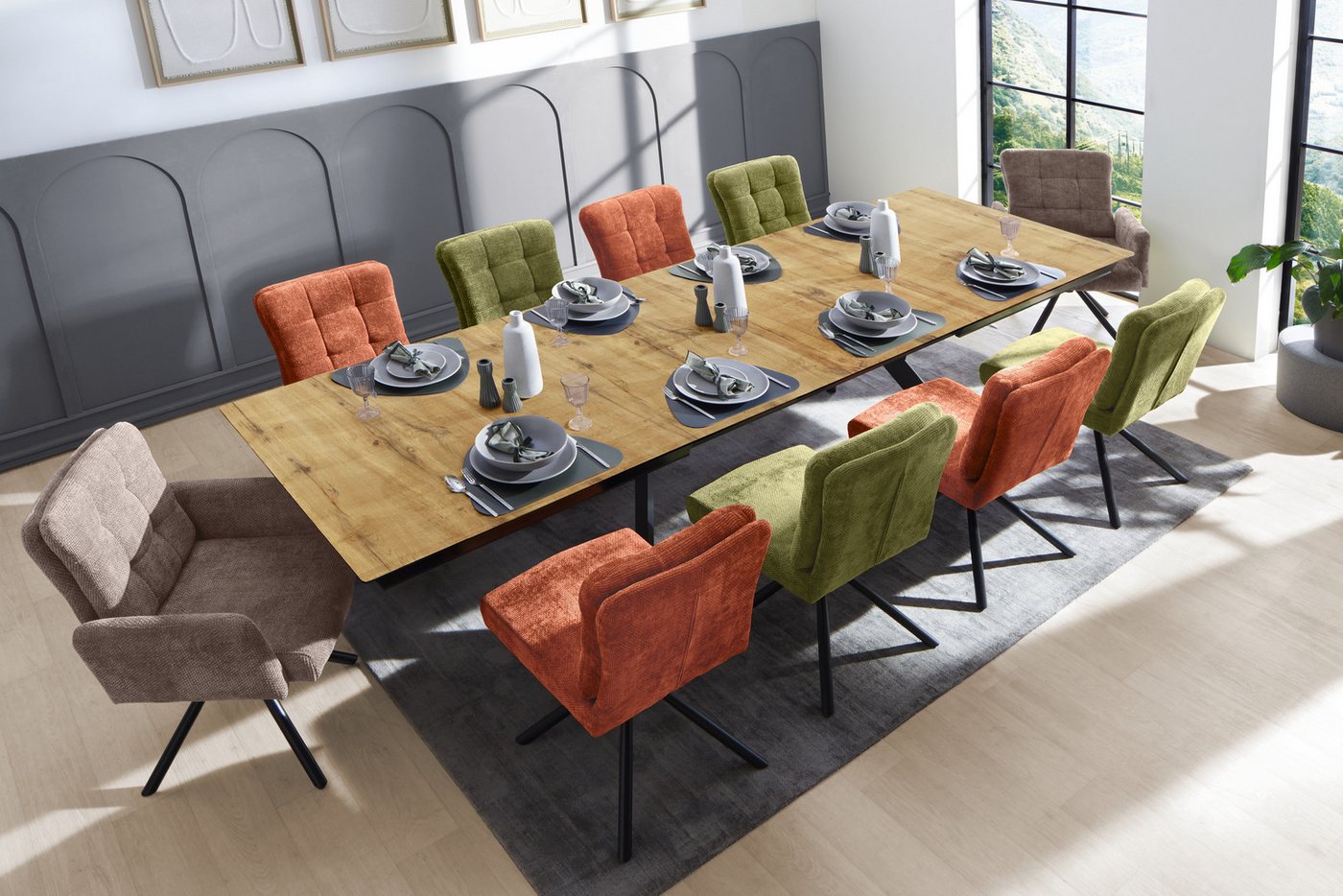 Jockenhöfer Gruppe Esstisch Tyson, 3-fach ausziehbar, Extrabreit (200-320x100cm), Synchronauszug, melaminbeschichtet – Bild 2 von 5