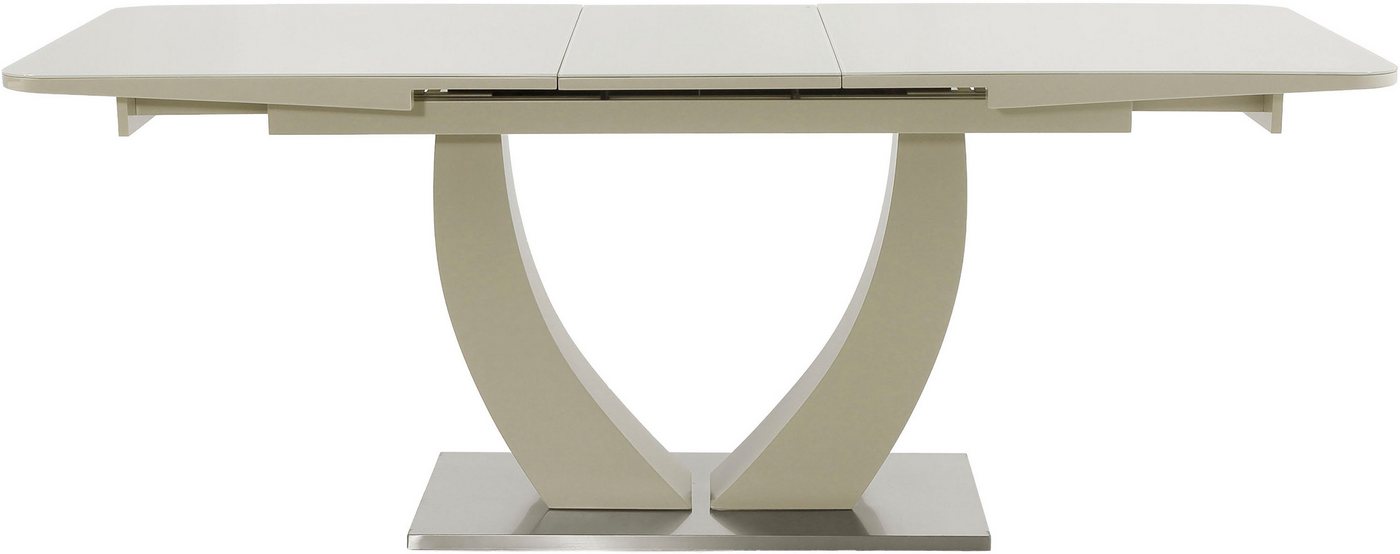 Jockenhöfer Gruppe Esstisch Ulm, NEU in kaschmir, ausziehbar (160-200x90 cm), Glastischplatte, Synchronauszug – Bild 2 von 5