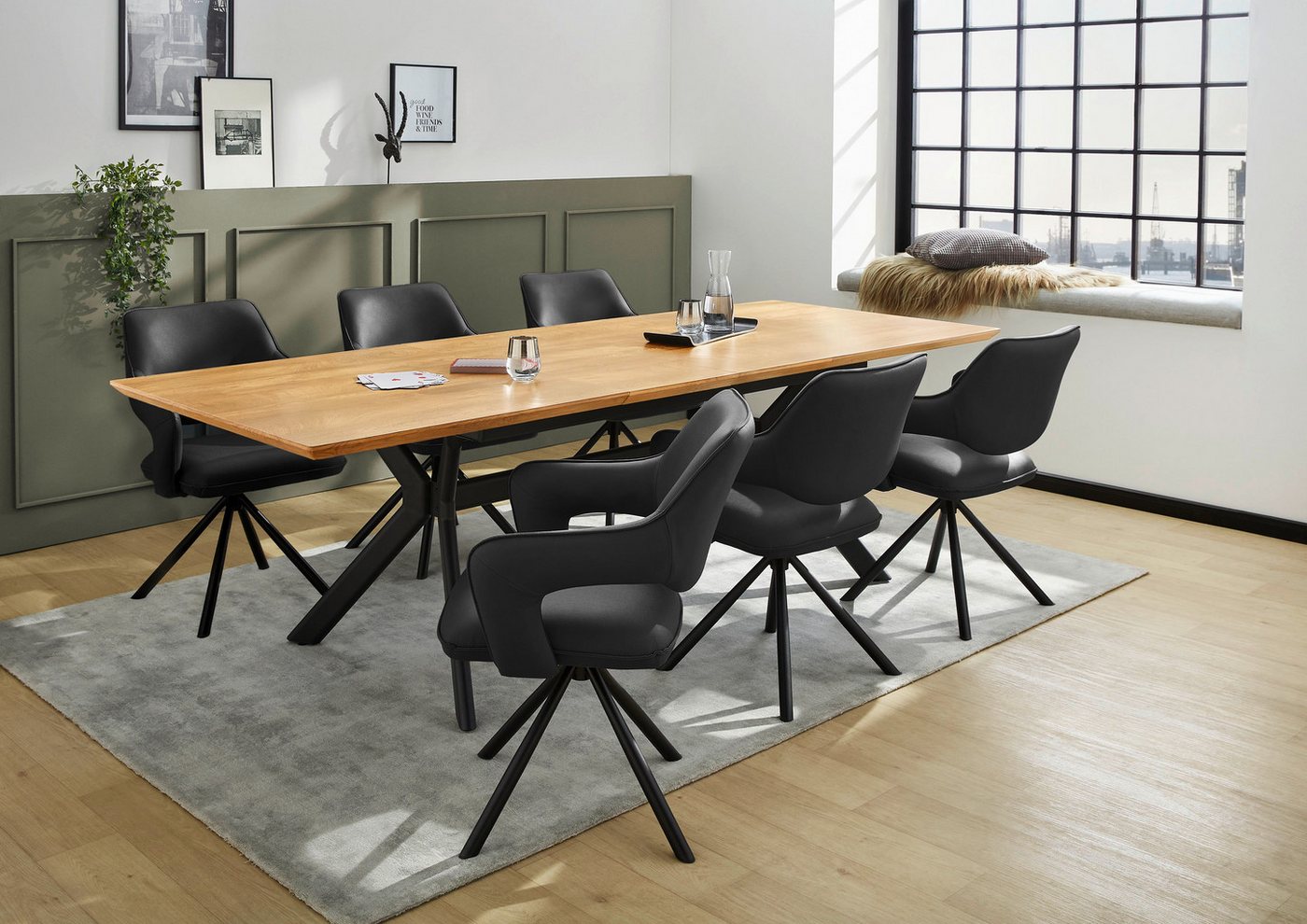 Jockenhöfer Gruppe Esszimmerstuhl Lambert (Set, 4 St), 4-Fuss-Stuhl, Drehfunktion (360), Lederoptik, bis 150 kg belastbar – Bild 4 von 5