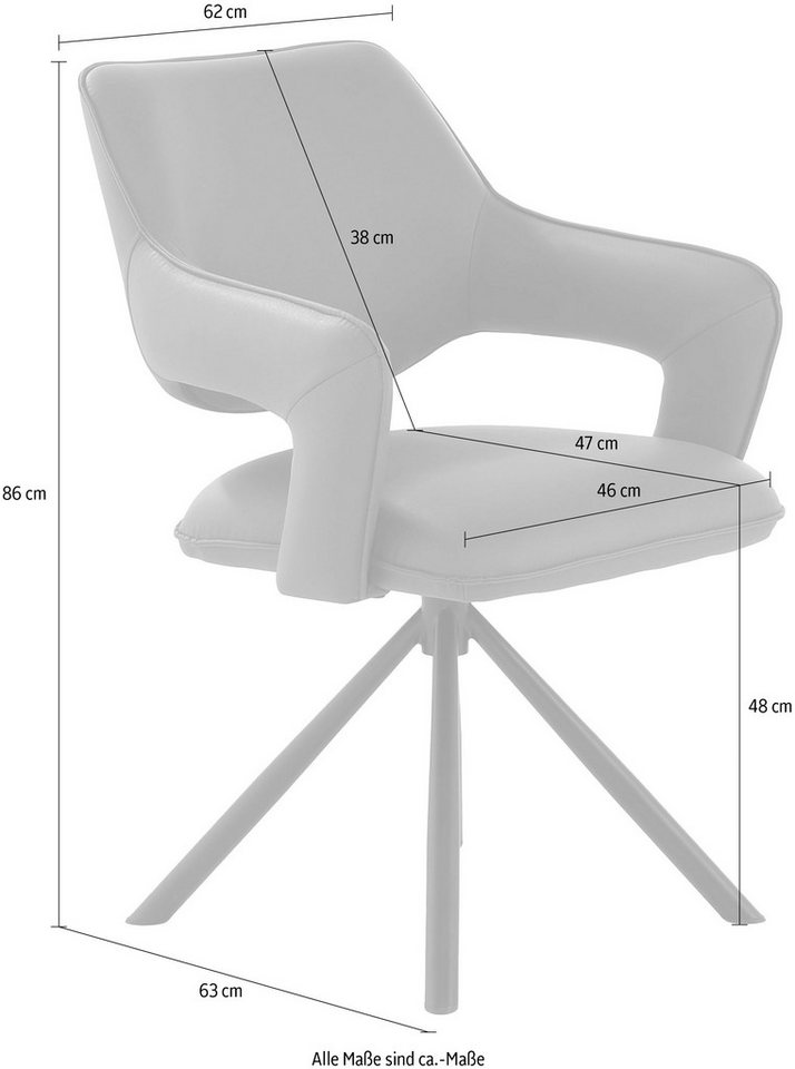 Jockenhöfer Gruppe Esszimmerstuhl Lambert (Set, 4 St), 4-Fuss-Stuhl, Drehfunktion (360), Lederoptik, bis 150 kg belastbar – Bild 5 von 5