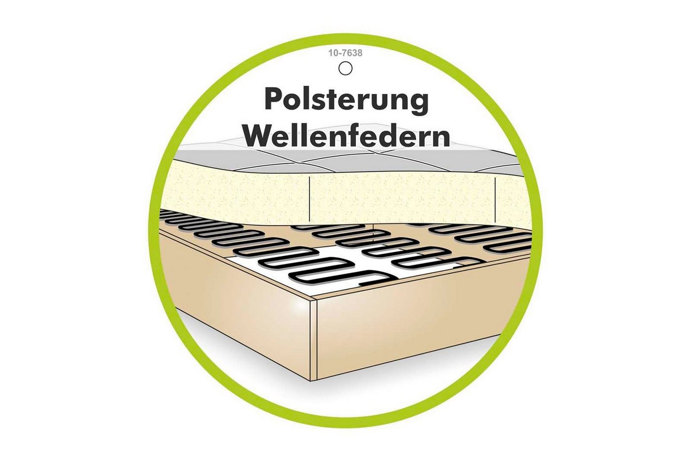 Jockenhöfer Gruppe Hocker Salo, B: 114 cm, im Retrolook mit Wellenunterfederung und frei im Raum stellbar – Bild 5 von 5