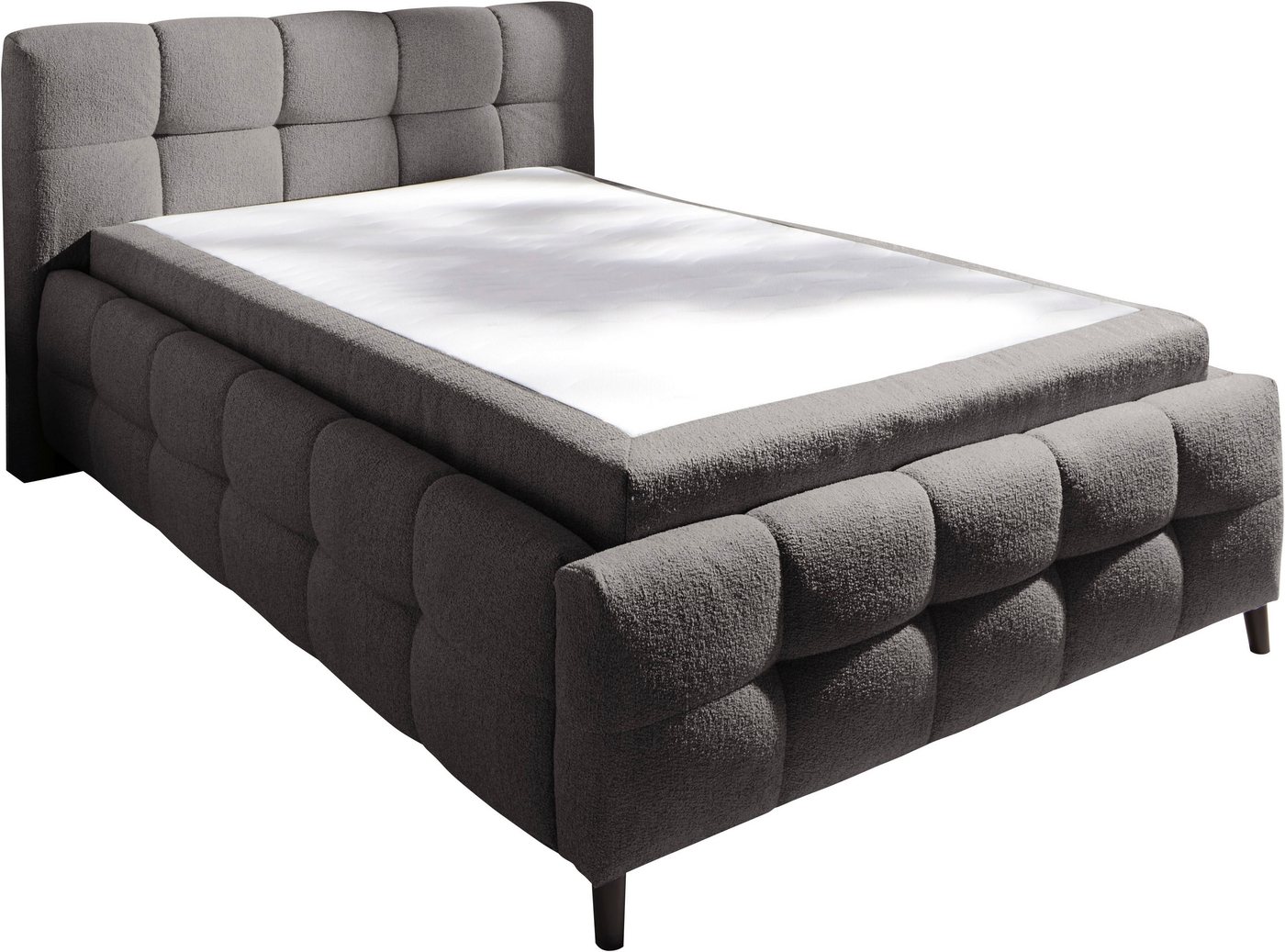 Jockenhöfer Gruppe Polsterbett LUCY, wahlweise mit Federholzleisten und 7-Zonen-TTFK-Matratze in H3, Bubble-Optik, 2 Einlegetiefen möglich, 140/180 cm x 200 cm – Bild 2 von 5