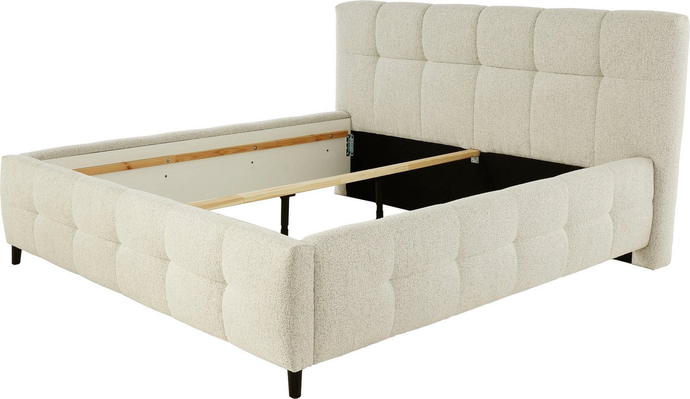 Jockenhöfer Gruppe Polsterbett LUCY, wahlweise mit Federholzleisten und 7-Zonen-TTFK-Matratze in H3, Bubble-Optik, 2 Einlegetiefen möglich, 140/180 cm x 200 cm – Bild 2 von 5