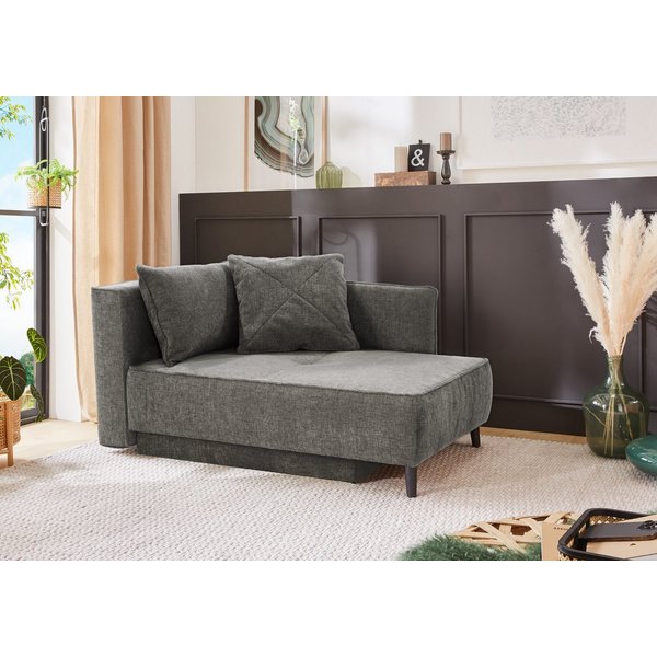 Jockenhöfer Gruppe Recamiere Rex, B: 155 cm, Liegefläche: 88x200 cm, optional mit Topper, mit Schlaffunktion, Bettkasten & Zierkissen, Federkern