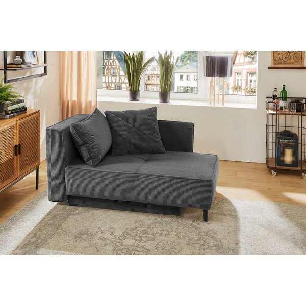 Jockenhöfer Gruppe Recamiere Rex, B: 155 cm, Liegefläche: 88x200 cm, optional mit Topper, mit Schlaffunktion, Bettkasten & Zierkissen, Federkern