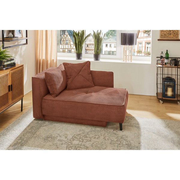 Jockenhöfer Gruppe Recamiere Rex, B: 155 cm, Liegefläche: 88x200 cm, optional mit Topper, mit Schlaffunktion, Bettkasten & Zierkissen, Federkern