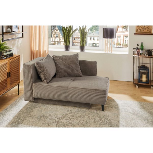 Jockenhöfer Gruppe Recamiere Rex, B: 155 cm, Liegefläche: 88x200 cm, optional mit Topper, mit Schlaffunktion, Bettkasten & Zierkissen, Federkern