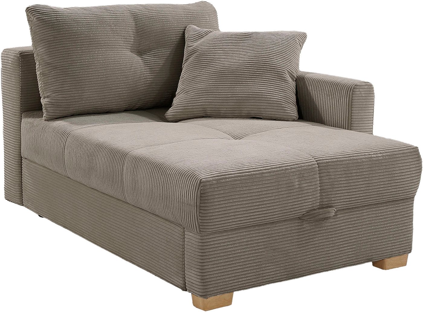 Jockenhöfer Gruppe Recamiere Romeo, B: 164 cm, Liegefl: 90x210 cm, Schlaffunktion, Schlafsofa mit Bettfunktion, Bettkasten & Kissen, Federkern – Bild 3 von 5