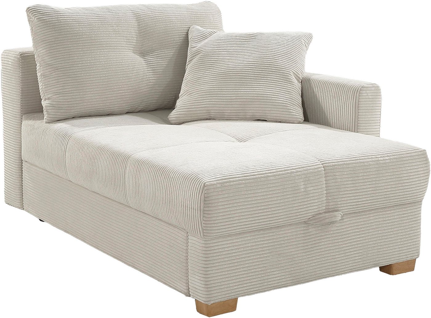 Jockenhöfer Gruppe Recamiere Romeo, B: 164 cm, Liegefl: 90x210 cm, Schlaffunktion, Schlafsofa mit Bettfunktion, Bettkasten & Kissen, Federkern – Bild 3 von 5